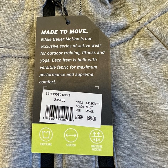 New Eddie Bauer Motion Long Sleeve Hooded Shirt - Men's Small - Picture 8 of 10